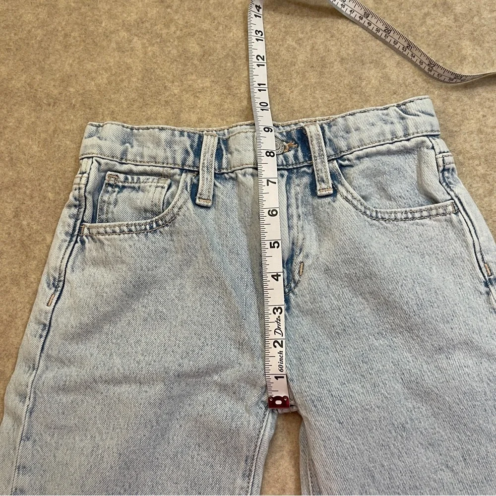 Old Navy High Rise Baggy Wide Leg Light Wash Blue Denim Jeans Girls size 8
